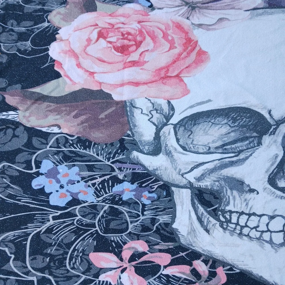 Skull Flowers Terry Cloth Beach Towel Tapestry 27x58